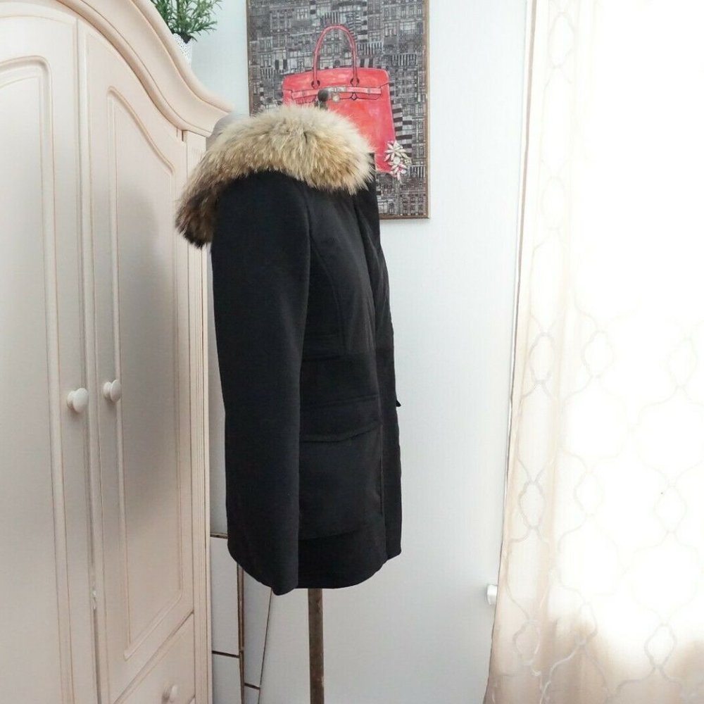 🆕Maje Globe Genuine Raccoon Fur Wool Blend Parka - Picture 5 of 8